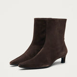 Ambar Suede Leather Ankle Boot - Brown