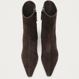Ambar Suede Leather Ankle Boot - Brown