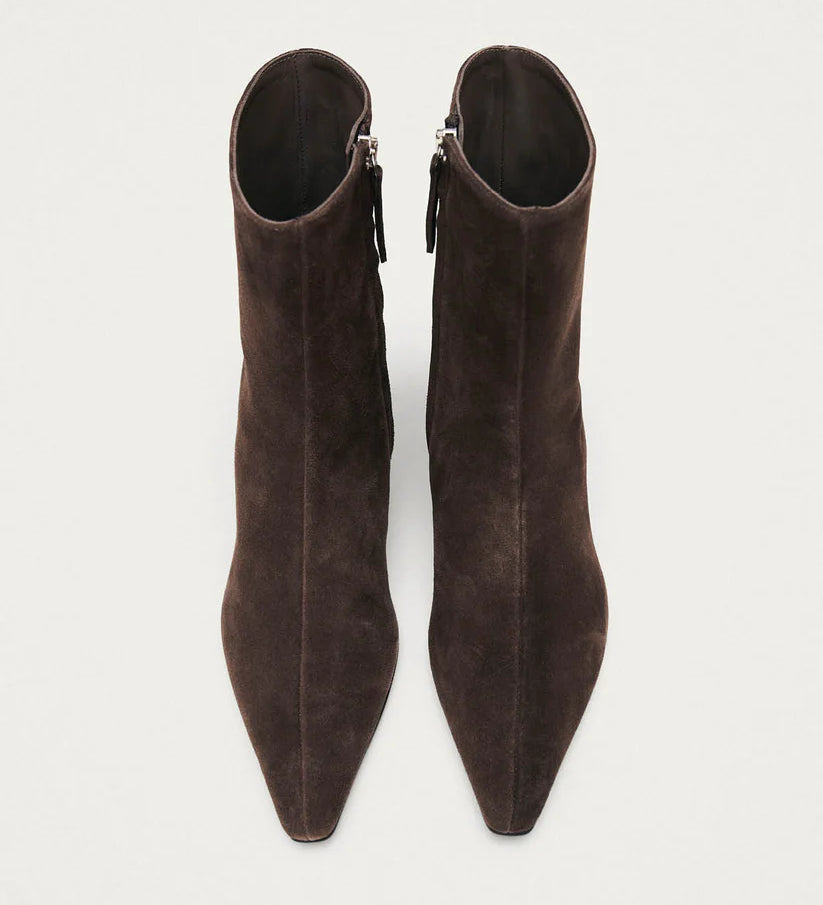 Ambar Suede Leather Ankle Boot - Brown