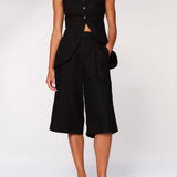 Hepburn Short-Black Linen