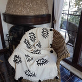 Evil Eye Throw Blanket - Black