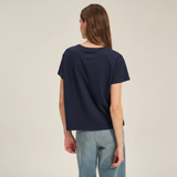 Tia Jersey Top - Navy