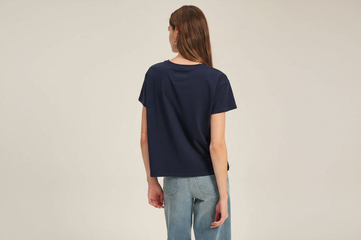 Tia Jersey Top - Navy