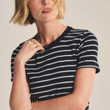 Brenda Stripe Rib Top - Midnight