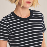 Brenda Stripe Rib Top - Midnight