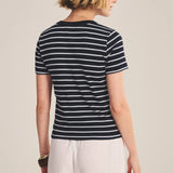 Brenda Stripe Rib Top - Midnight