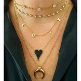 Happy Heart Necklace in Onyx