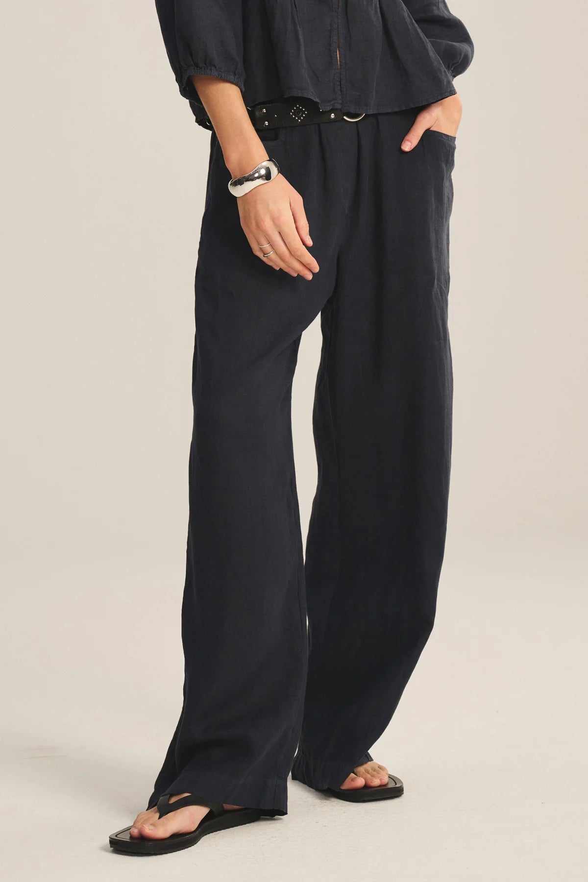 Clairo Linen Pant - Shadow