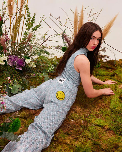 Smiley Checkered Logo Pants