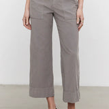 Vera Cotton Corduroy Cropped Pant - Ash