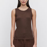 Maxie Cotton Slub Tank - Bark