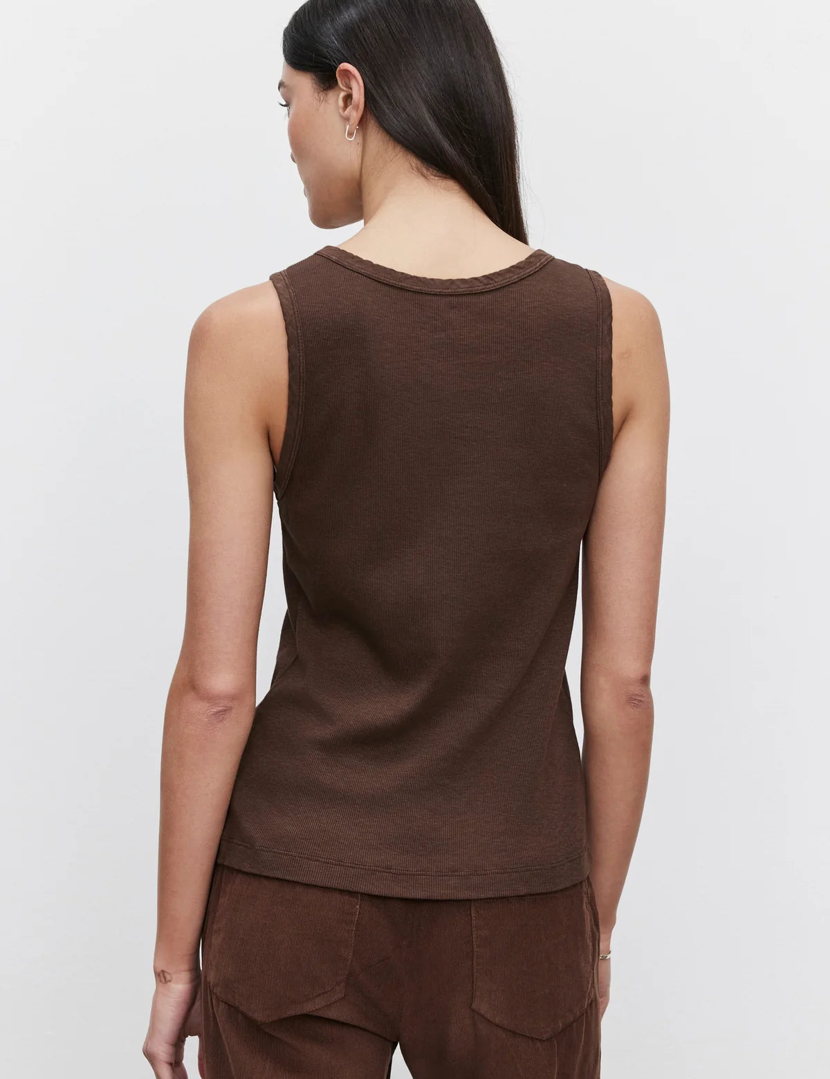 Maxie Cotton Slub Tank - Bark