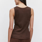Maxie Cotton Slub Tank - Bark