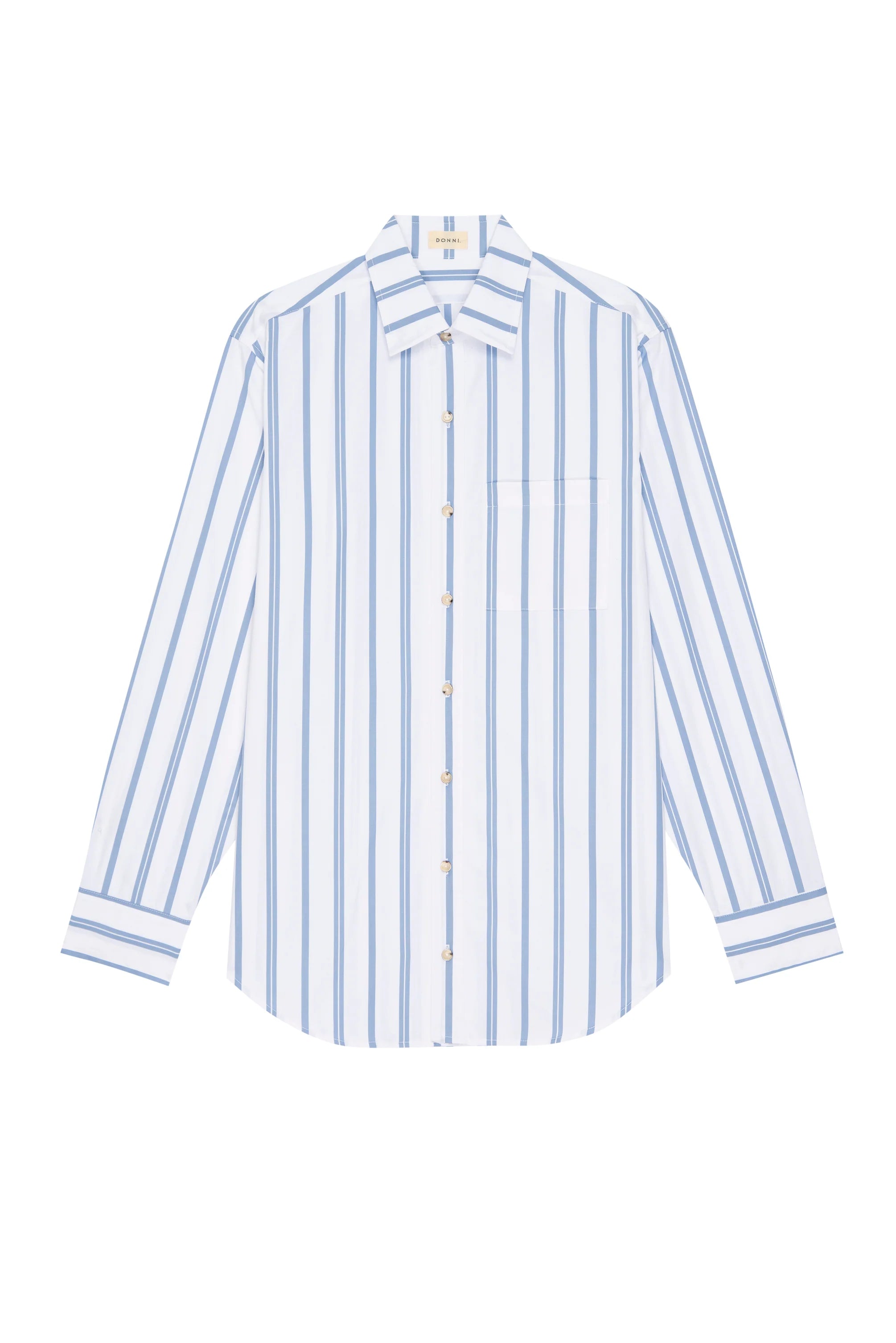 The Pop Shirt- Cornflower Stripe