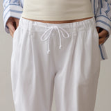 The Drawstring Chino Pant- Powder
