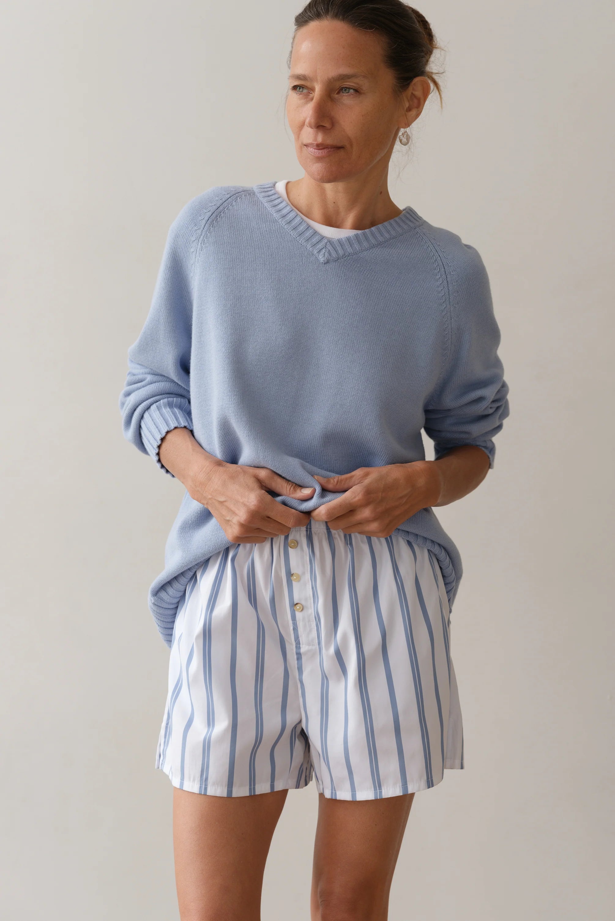 The Pop Boxer- Cornflower Stripe