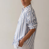 The Pop Shirt- Cornflower Stripe