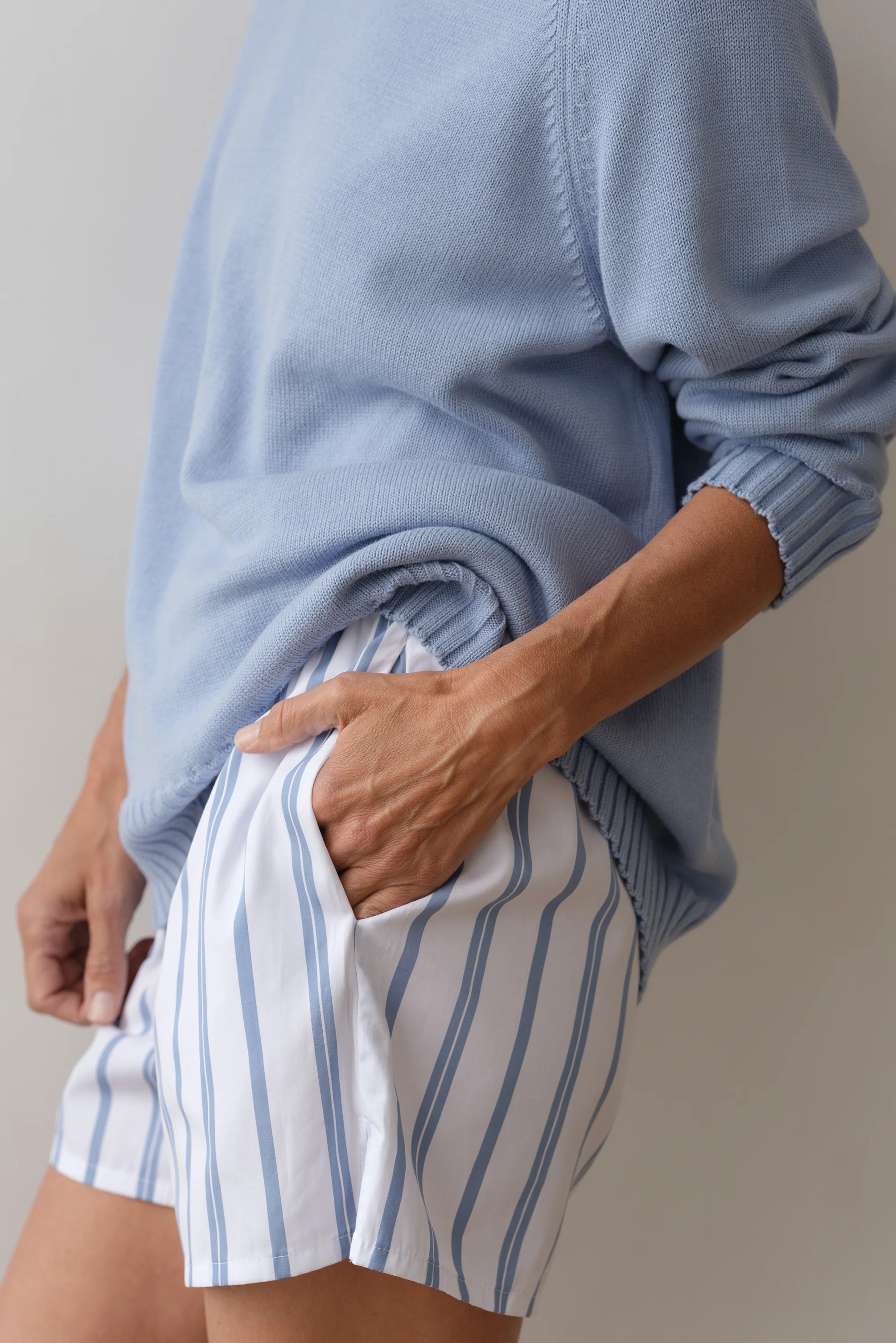 The Pop Boxer- Cornflower Stripe