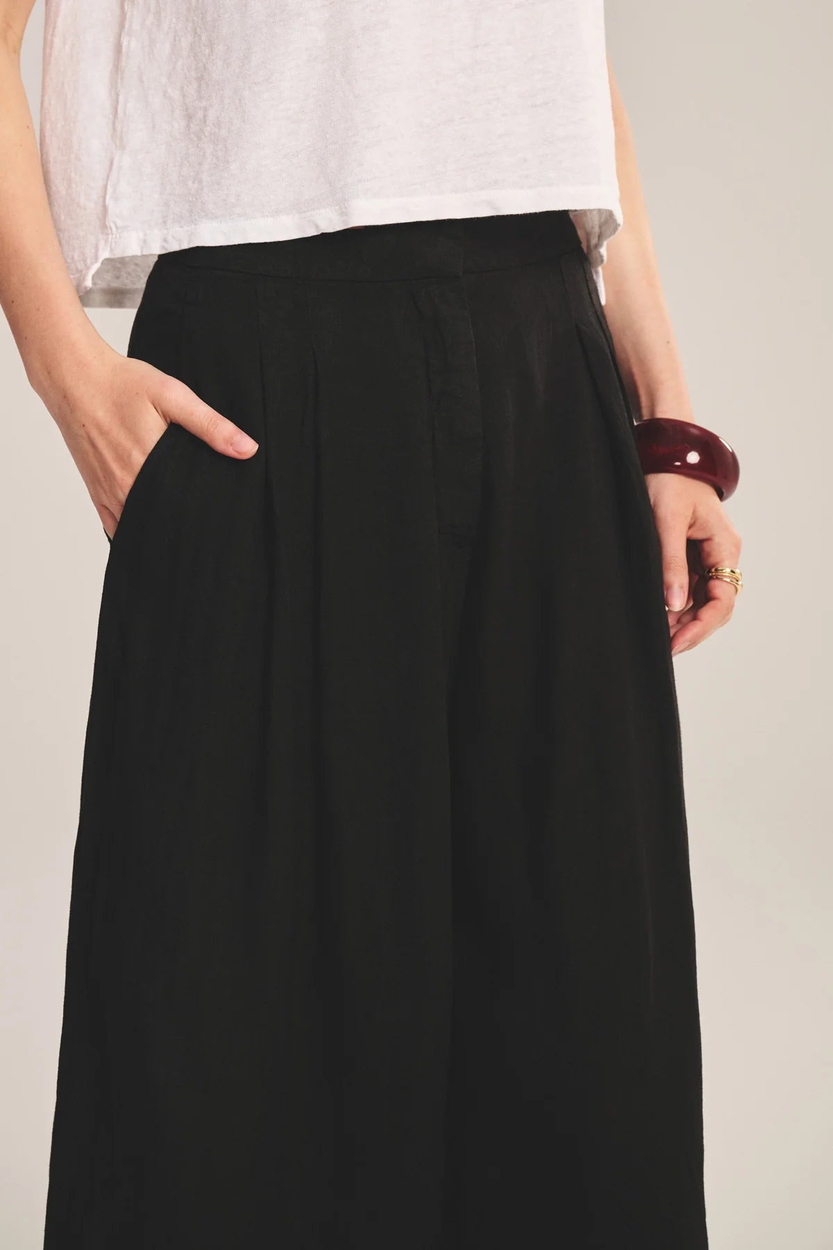 Danika Linen Pant - Black