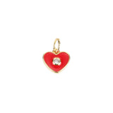 Diamond Heart Charm, Red