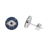 Evil Eye Paired Studs in Sapphire: Gold