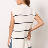 Etta Sweater - Ivory Navy Stripe