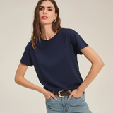 Tia Jersey Top - Navy