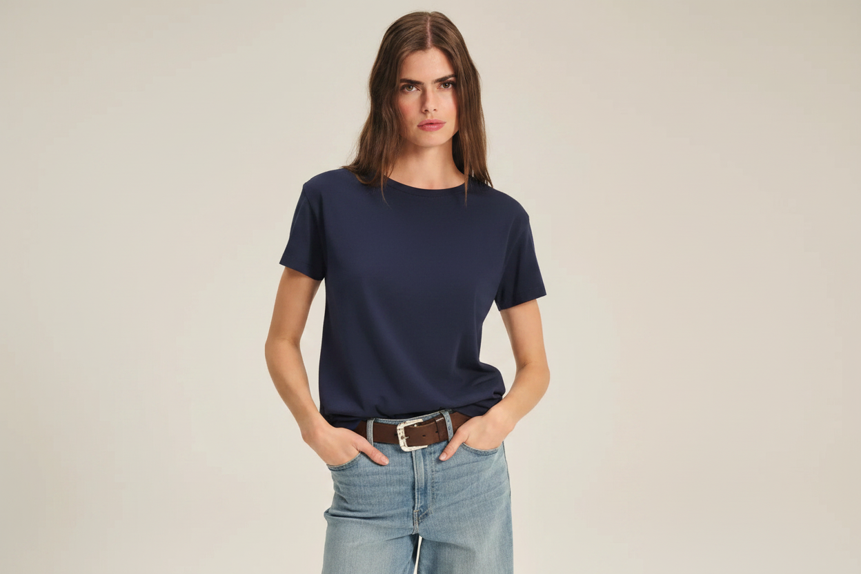 Tia Jersey Top - Navy