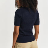 Cable Crew Neck- Evening Blue