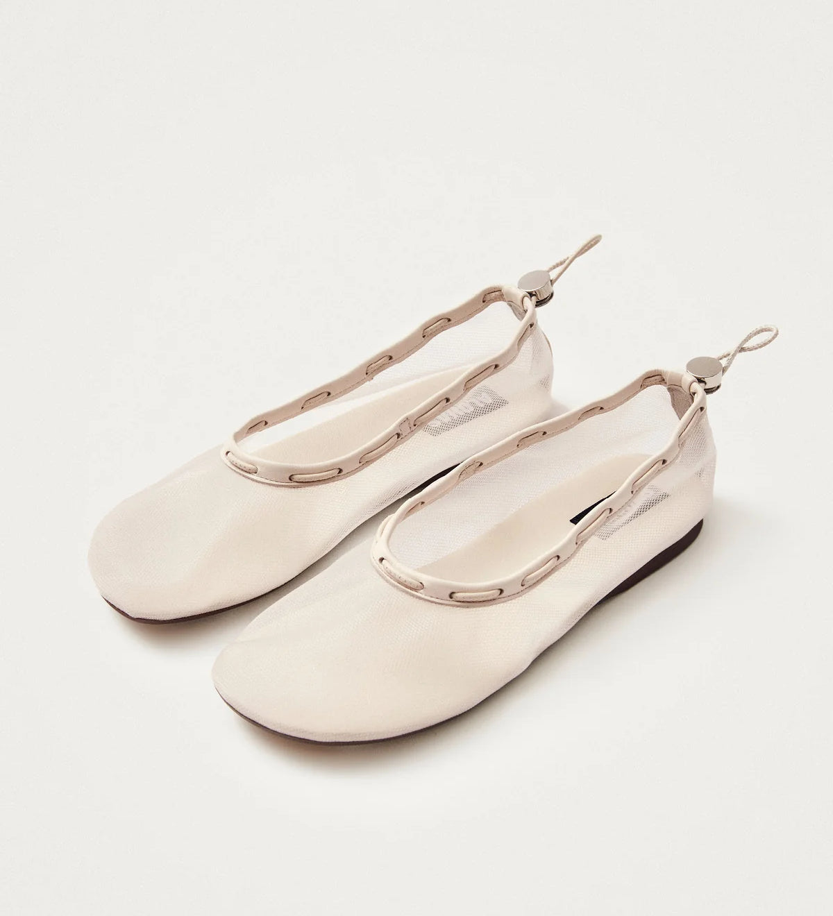 Gill Mesh Ballet Flats - White