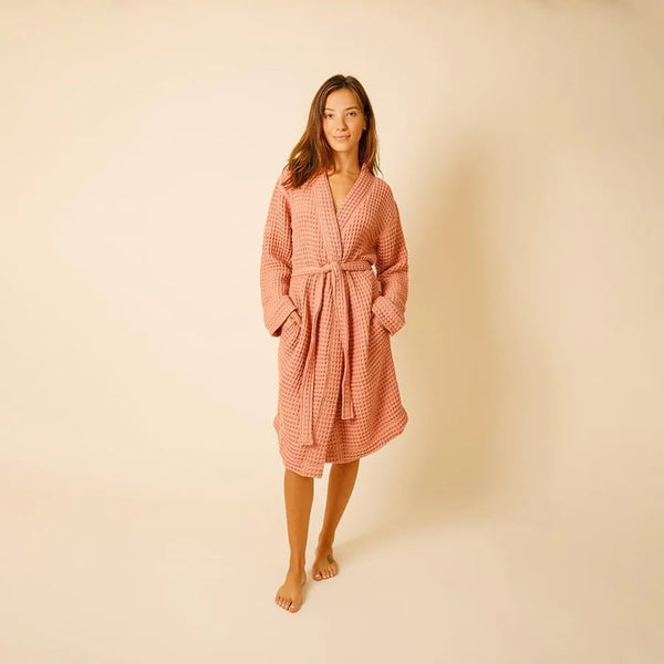 Weightless Waffle Robe- Terra Cotta