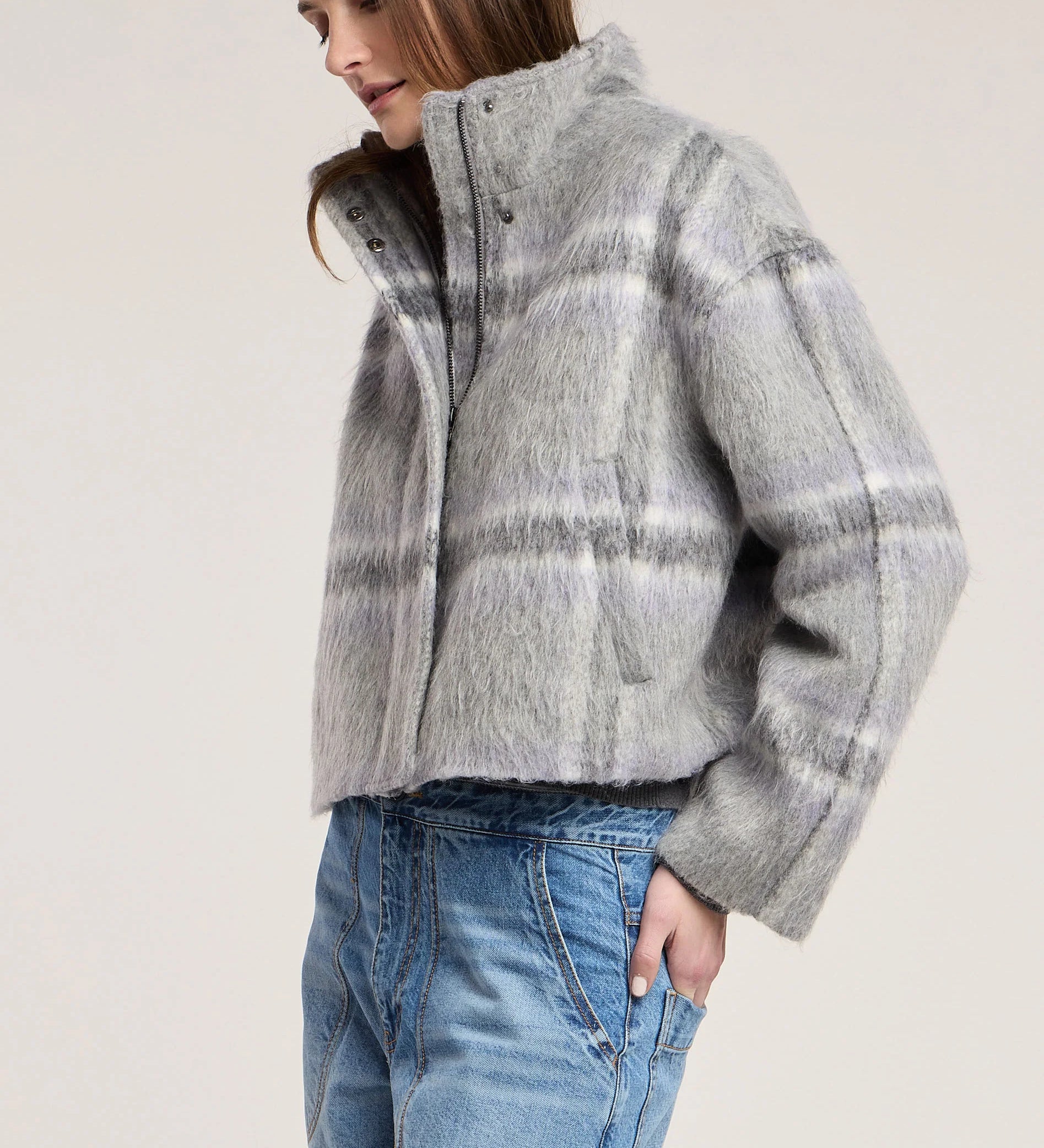 Haven Brushed Plaid Jacket - Multi