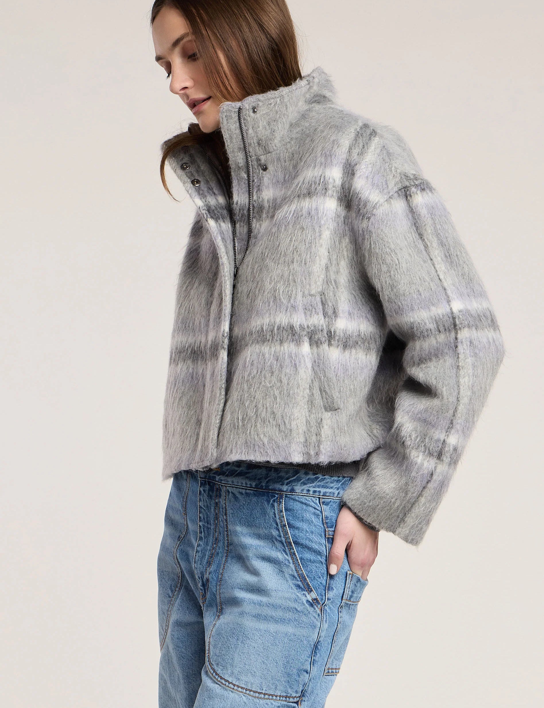 Haven Brushed Plaid Jacket - Multi