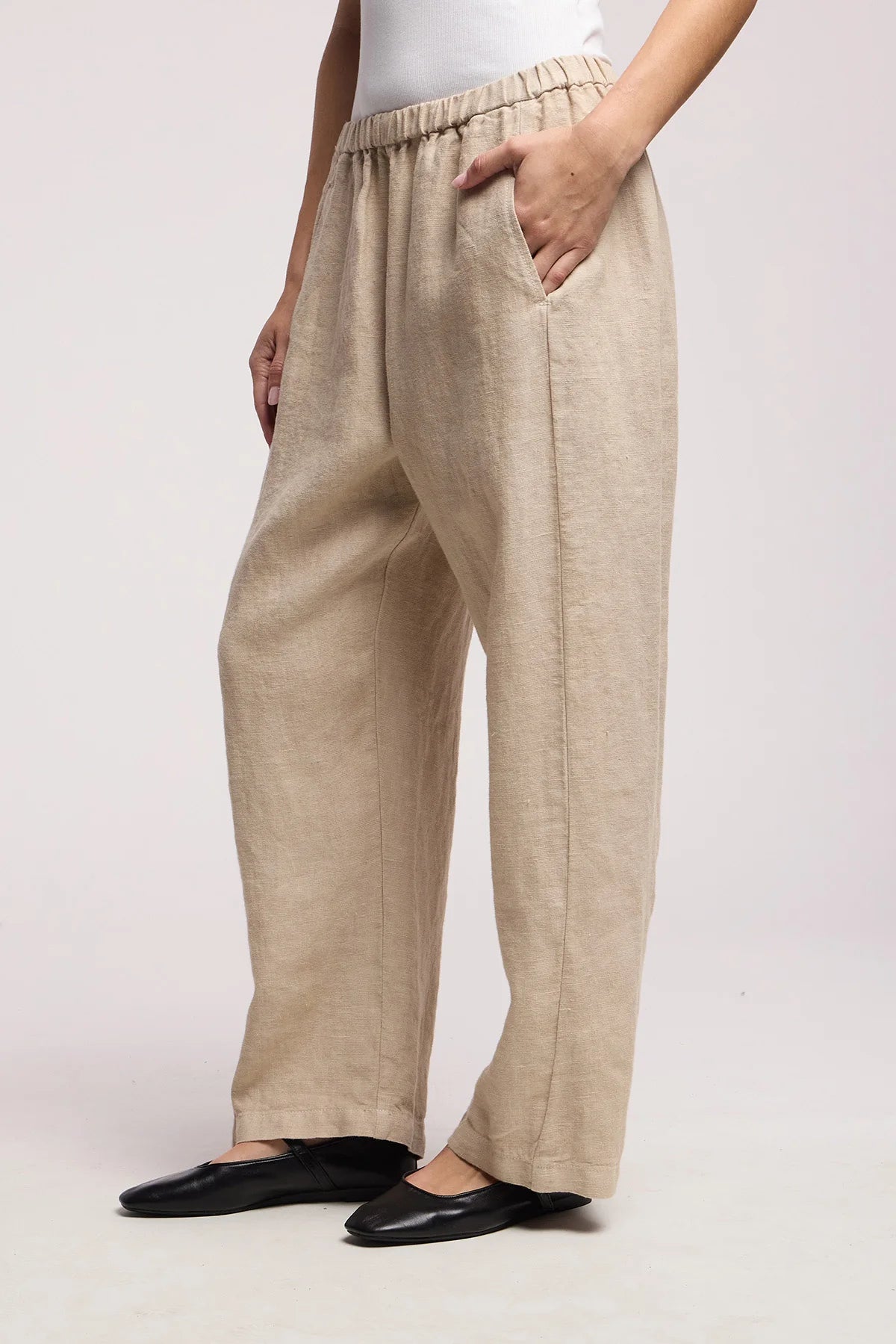 Celine Heavy Linen Pant - Cobble