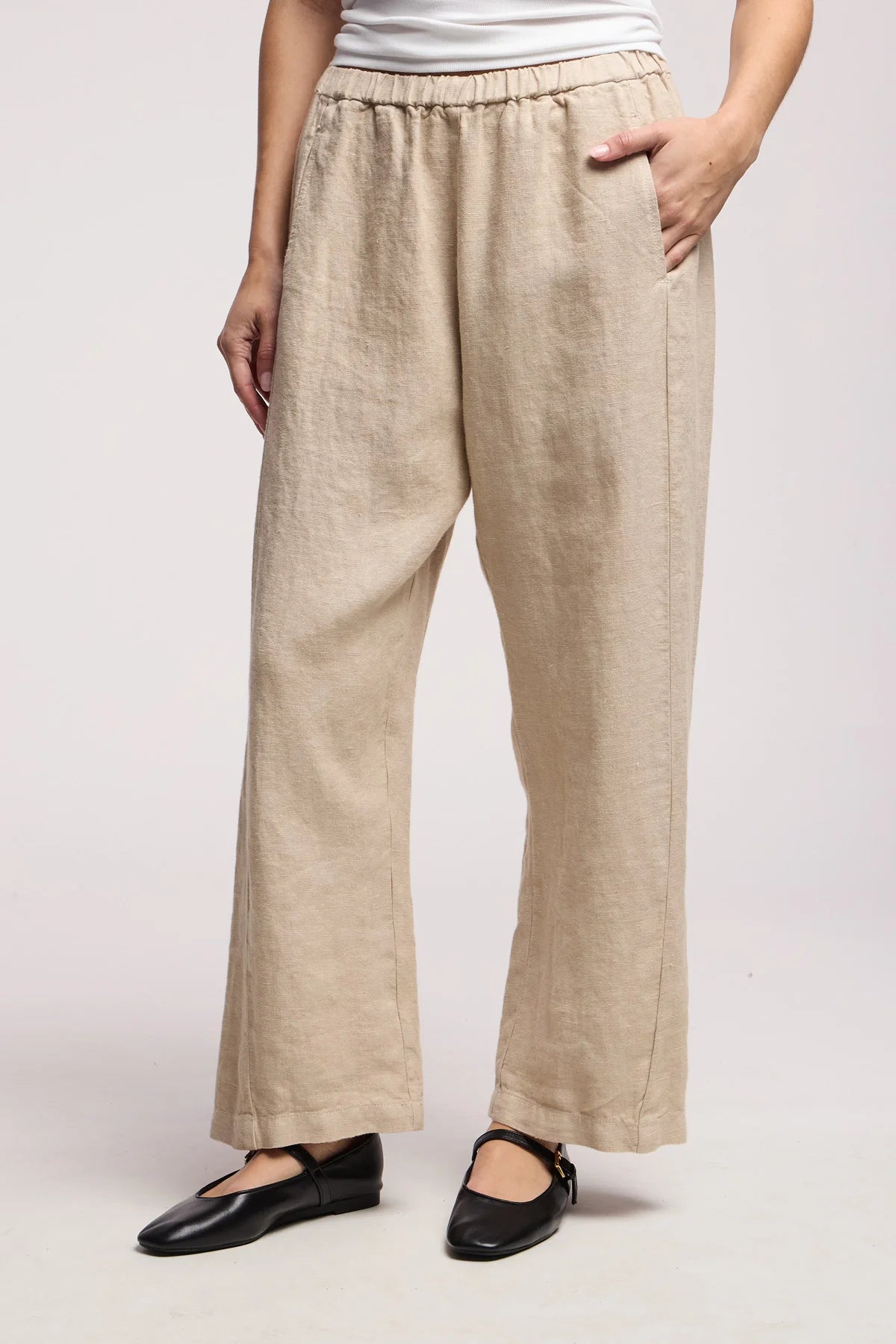 Celine Heavy Linen Pant - Cobble