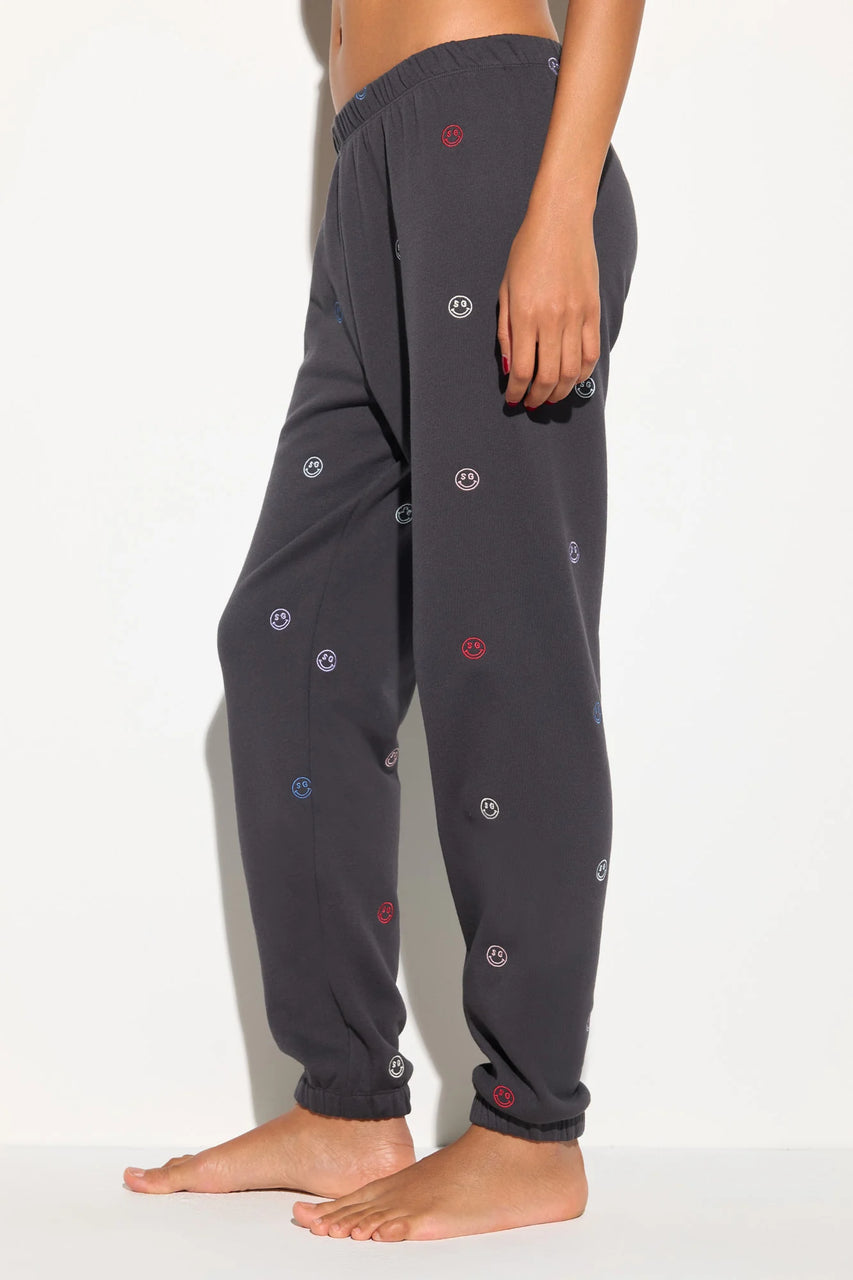 All Smiles Luna Cozy Sweatpant- Vintage Black