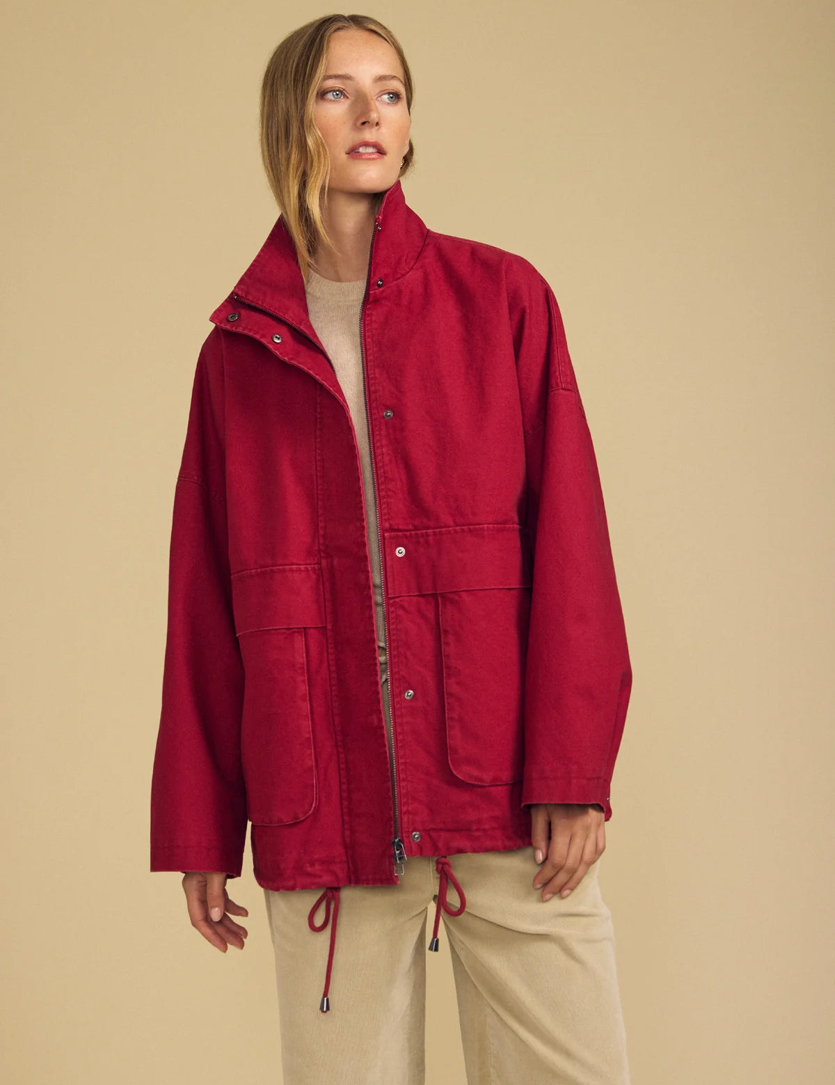 Hunter Canvas Jacket - Crimson