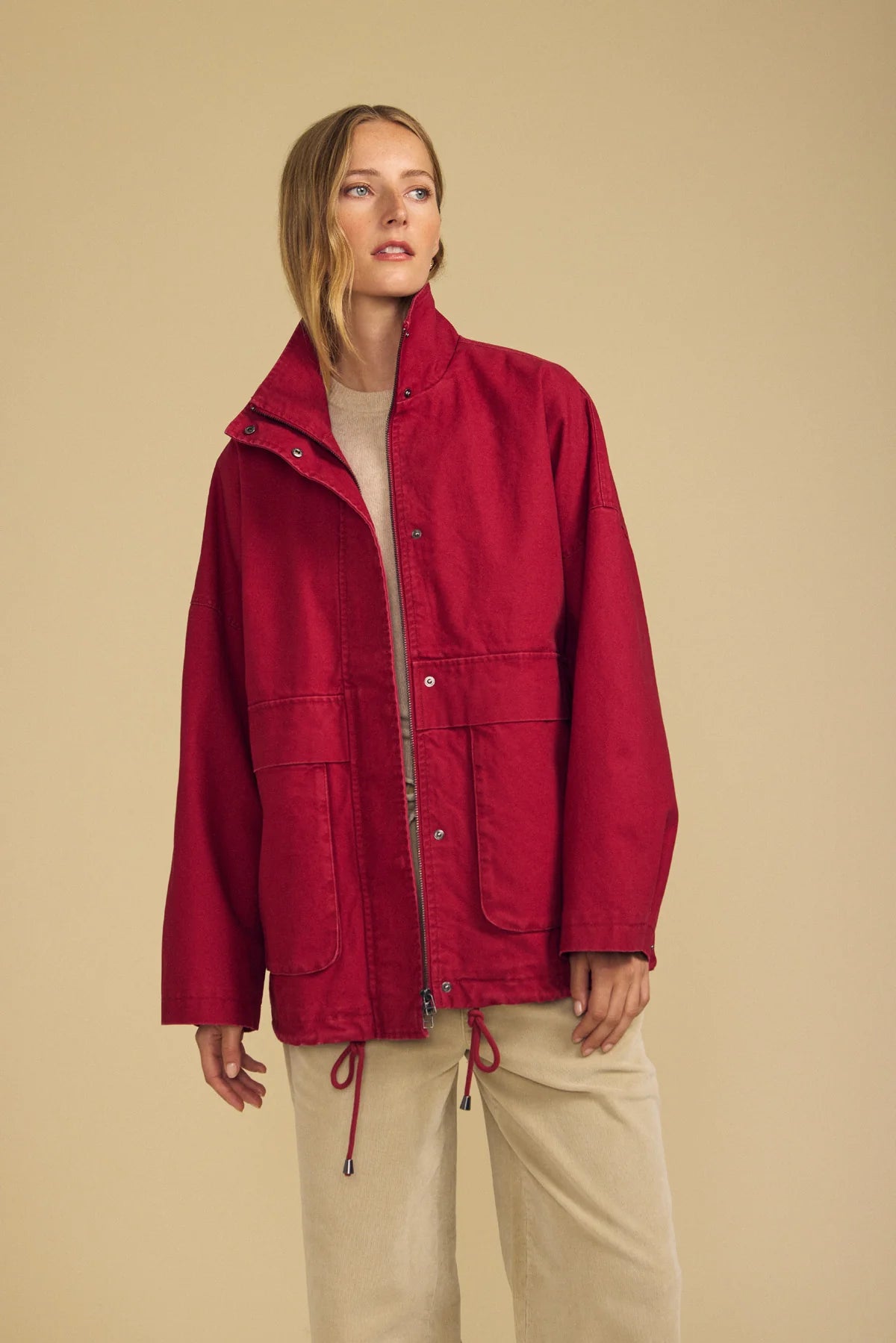 Hunter Canvas Jacket - Crimson