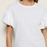 Camille Ruffle Sleeve Top - Optic White