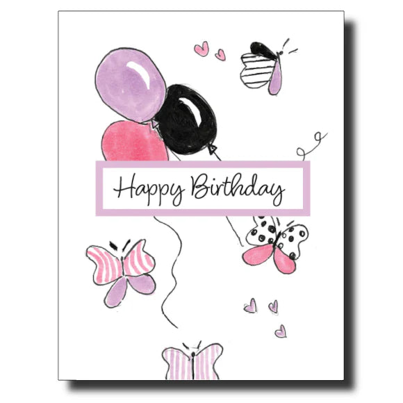Balloons and Butterflies Card