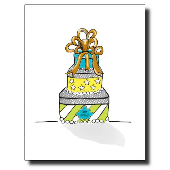 Gold Bow Birthday Card