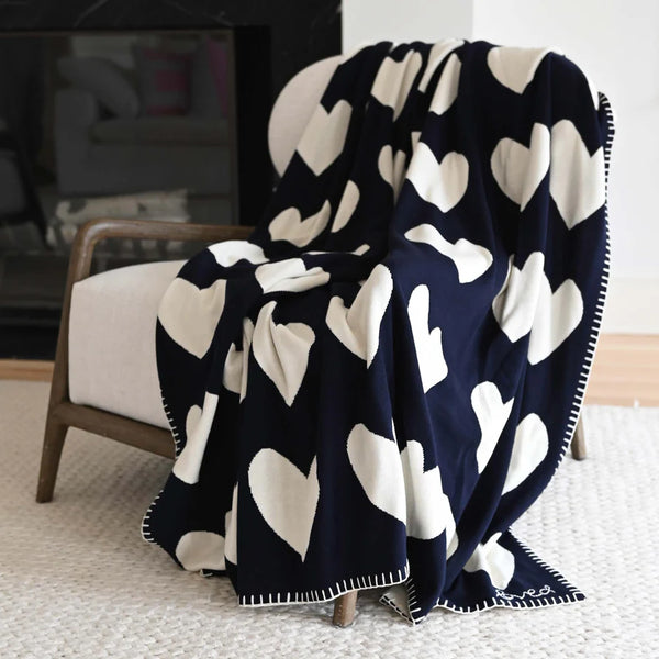The Imperfect Heart Blanket - Indigo