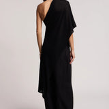 Floren Long Linen Top - Black