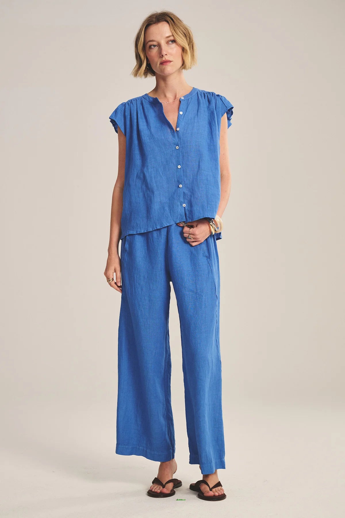 Lola Linen Pant - Bluejay