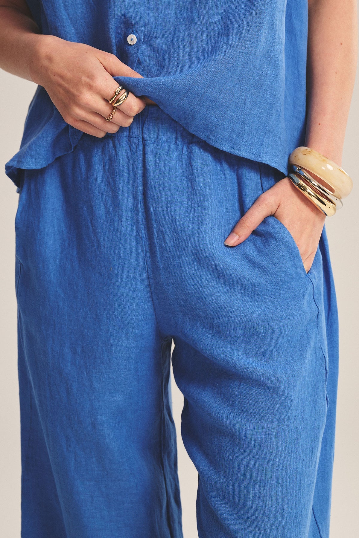 Lola Linen Pant - Bluejay