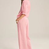 Lola Linen Pant - Rose Dust