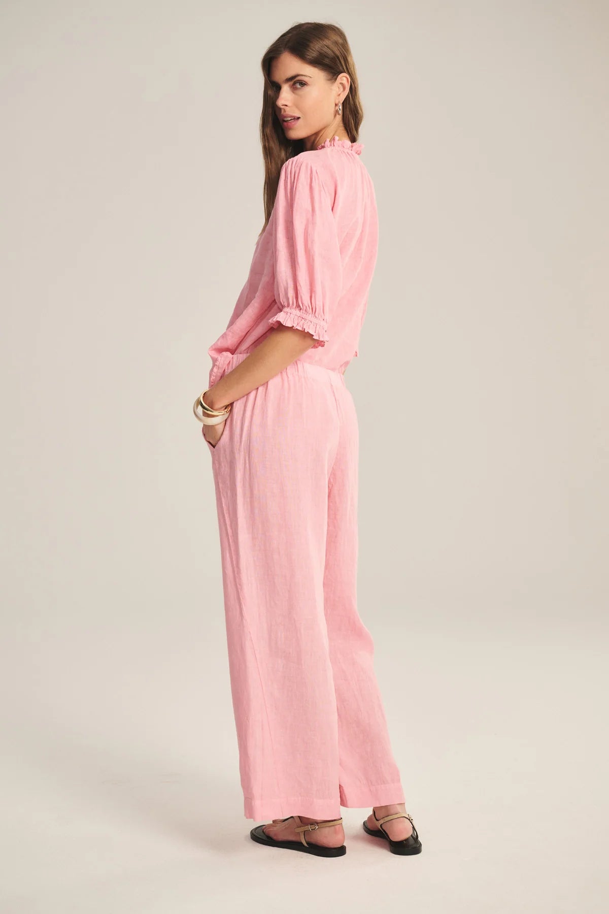 Lola Linen Pant - Rose Dust