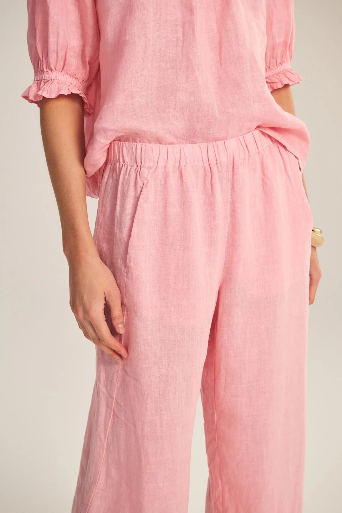 Lola Linen Pant - Rose Dust