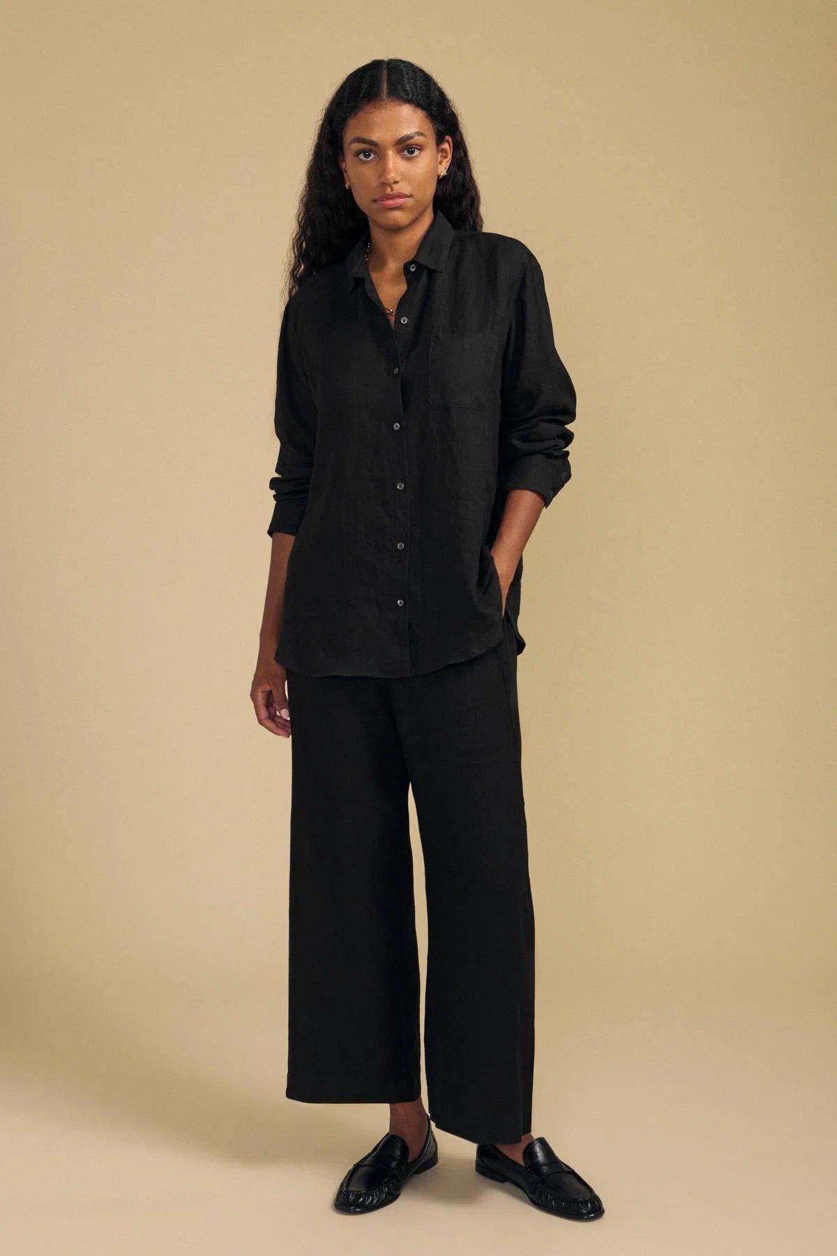 Lola Linen Pant - Black