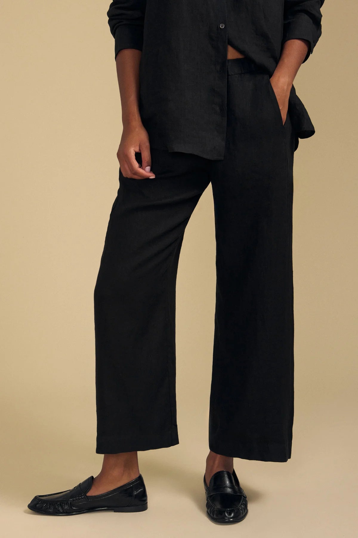 Lola Linen Pant - Black